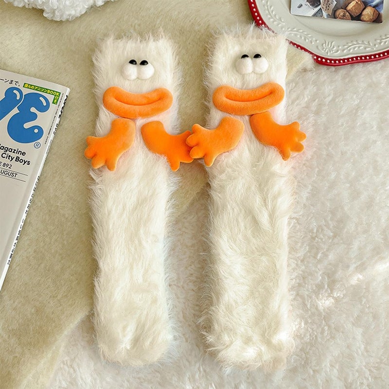 TFTSR Crazy Funny Fuzzy Silly Socks for Kids Women,Girls Fluffy Slipper Novelty Fun Socks,Boy Men Cute Cozy Soft Animal Socks - Image 2